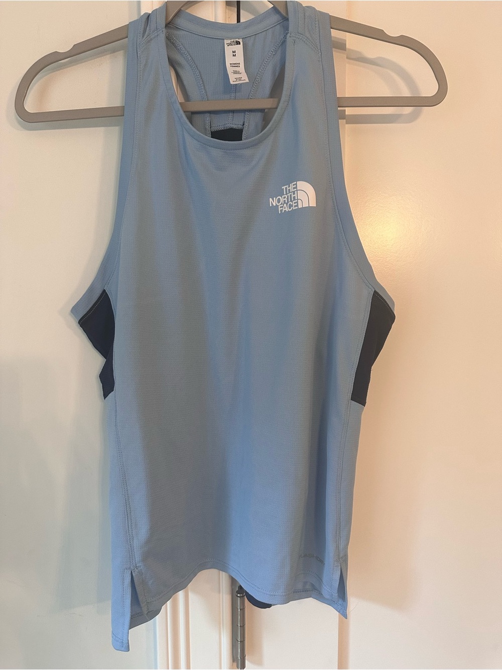 The North Face Women's Sky Blue Racerback Tank with Navy Panels